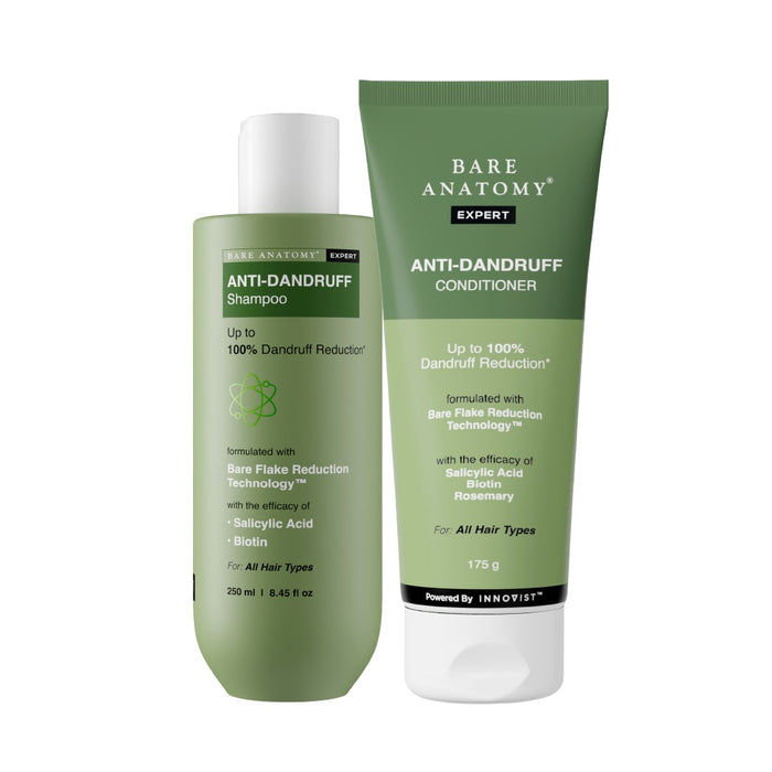 Anti-Dandruff Shampoo & Conditioner Combo | With Salicylic Acid, Rosemary & Biotin - 250 ml & 175 gm