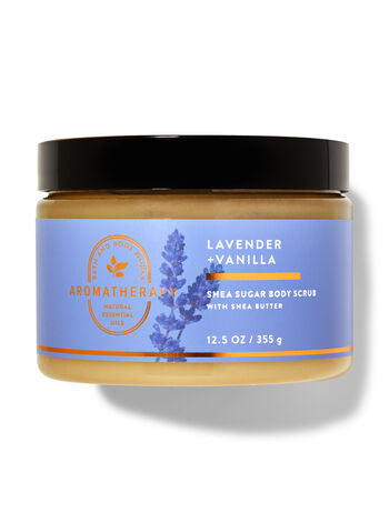 BATH AND BODY WORKS Aroma Therapy Lavender + Vanilla Shea Sugar Body Scrub With Shea Butter