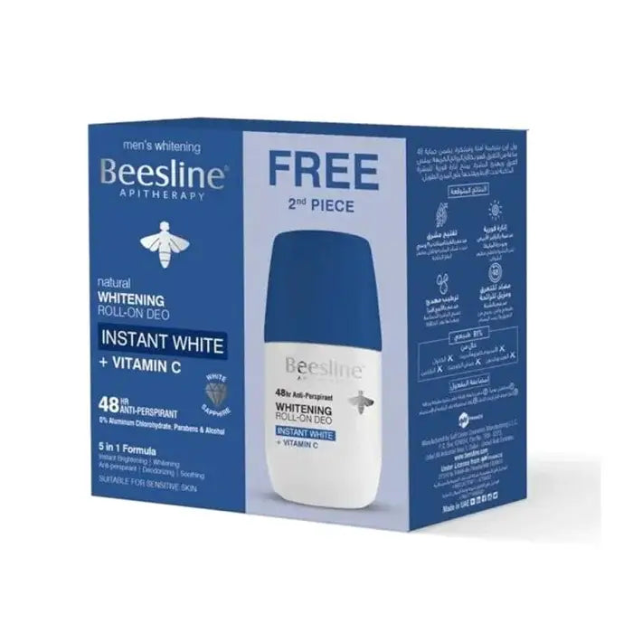 Beesline Whitening Roll On Deodorant - Instant White + Vitamin C (1+1) Promo Pack
