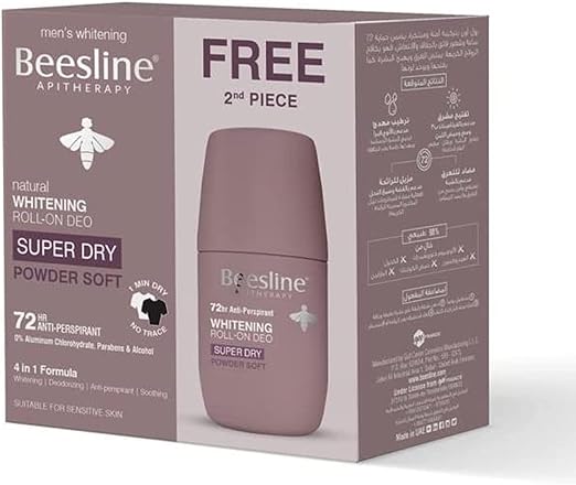 Beesline Whitening Roll On Deodorant -Super Dry-Powder Soft (1+1) Promo Pack