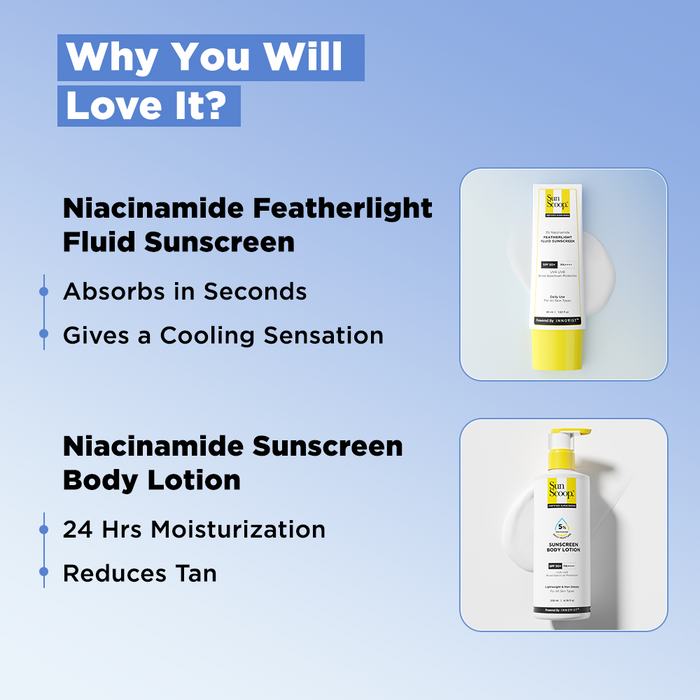 Daily SPF 50+ Duo with 3% Niacinamide Sunscreen & 5% Niacinamide Sunscreen Body Lotion