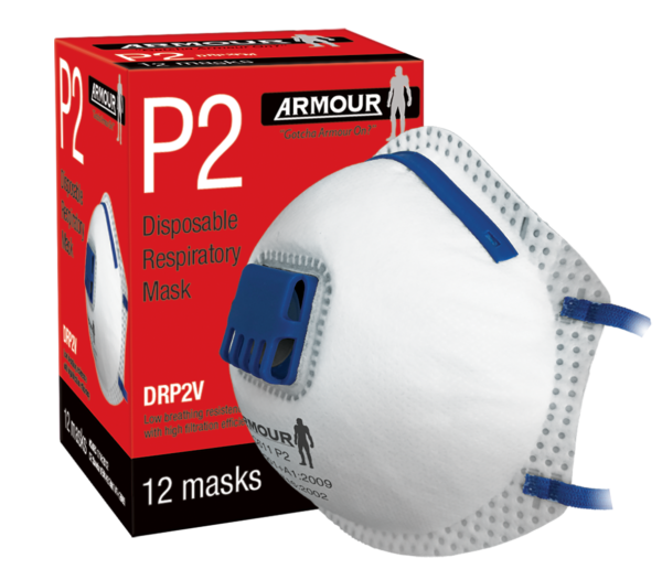 Disposable Respirator Valve Mask – P2 12 Pack | DMP2V
