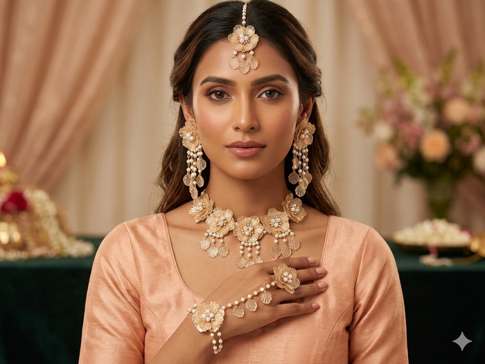 Enchanted Blossom Pearl & Petal Jewellery Set RJ007