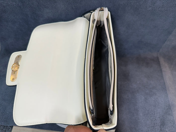 Essence Off-White Croc-Embossed Crossbody Sling Bag HB011