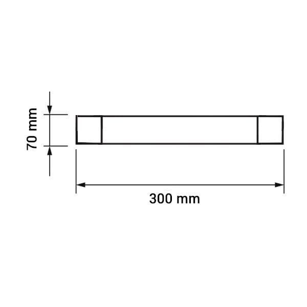 Réglette fine LED non étanche - 10 Watts - 800 lumens - 300 x 70 x 20 mm - 120 degrés - IP20
