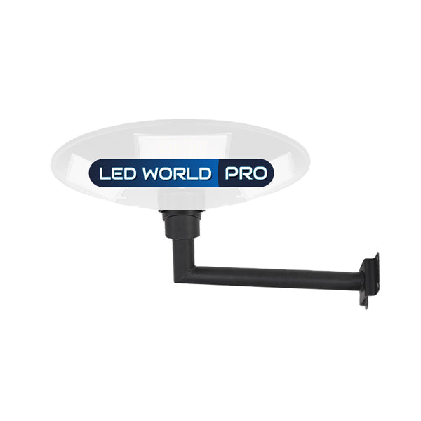 Support mural ou de mât pour lampe – Perpendiculaire carré – Diamètre 76mm – Longueur 50cm – Couleur noir