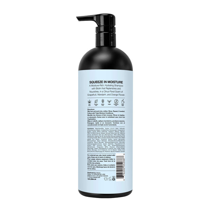 Triple Moisture Fresh Citrus Herbal Shampoo with Vegan Biotin & Shea Butter for Dry/Damaged Hair