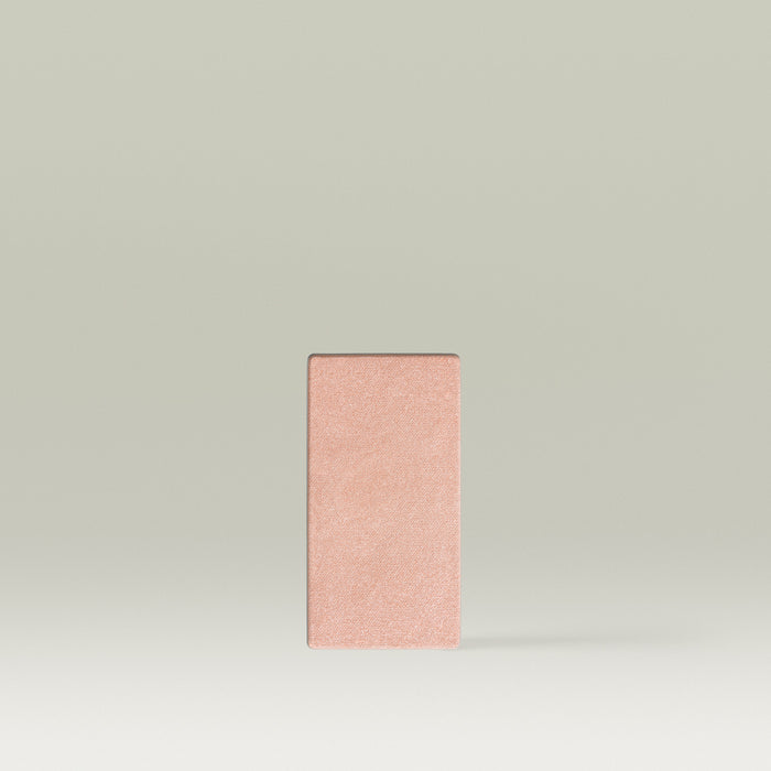 Rectangular Tropic “Way To Glow” highlighter pan in the shade Moon Light, shown as a single refill in a light rose metallic tone.
