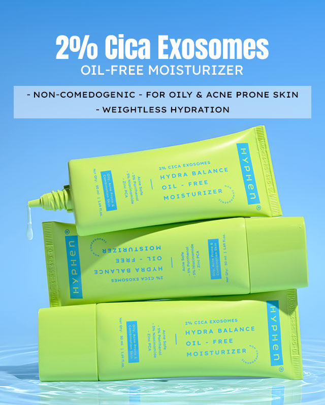 Hyphen 2% Cica Exosomes Oil-Free Moisturizer - key ingredient breakdown infographic
