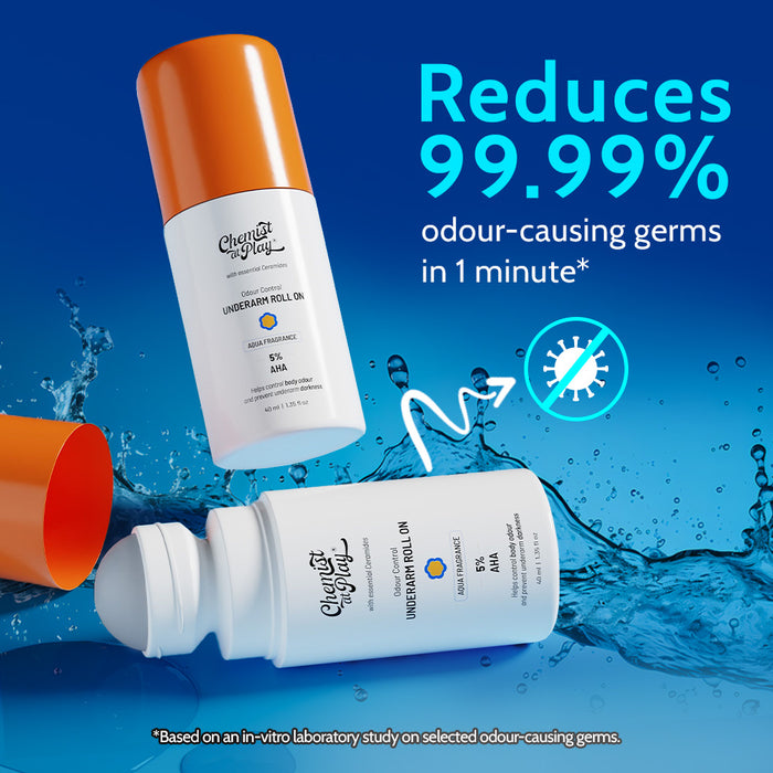 5% AHA Underarm Roll On for Odour Control & Pigmentation (Woody Musk) - 40 ml