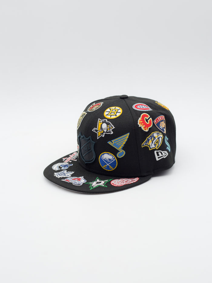 59FIFTY All Over NHL Teams Black