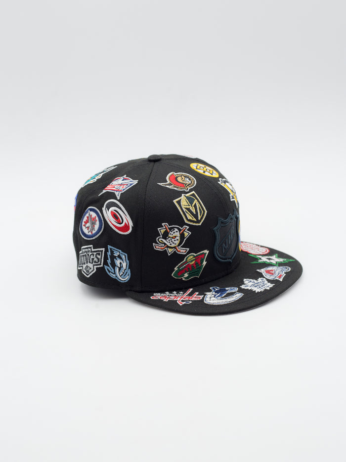 59FIFTY All Over NHL Teams Black