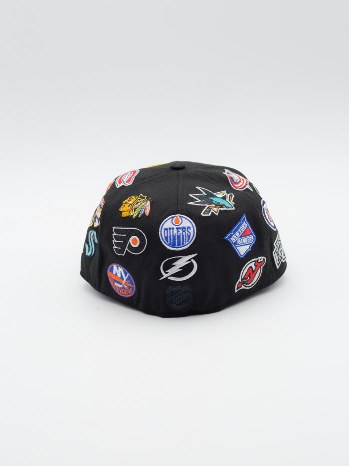 59FIFTY All Over NHL Teams Black