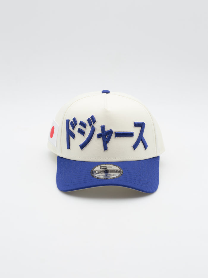 9FORTY A-Frame Outline Los Angeles Dodgers Kanji Cream/Blue
