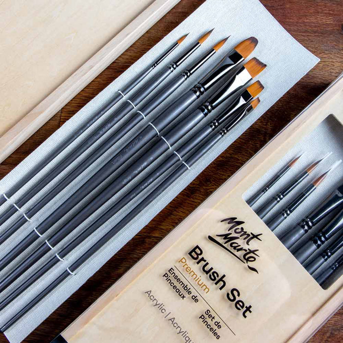 Acrylic Brush Set in Box Premium 7pc