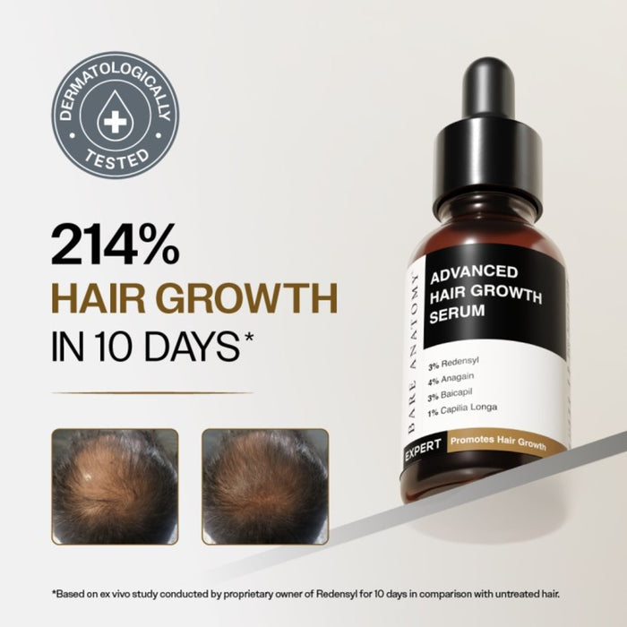 Advanced Hair Growth Serum With 3% Redensyl, 4% Anagain, & 1% Capilia Longa - 30 ml | Pack of 3