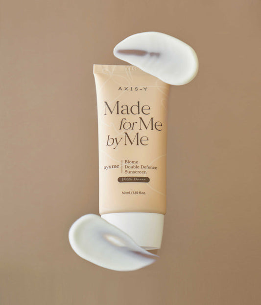 AXIS Y Made by me for me ay & me Biome double defense sunscreen spf 50+ pa++++ واقي الشمس من اكسز واي