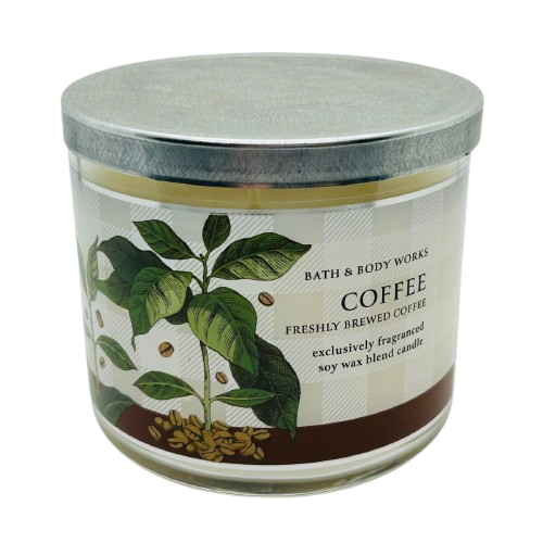 BATH AND BODY WORKS Coffee Freshly brewed coffee exclusively fragranced soy wax blend candle شمعة معطرة بالزيوت الاساسية العطرية من باث اند بودي وركس