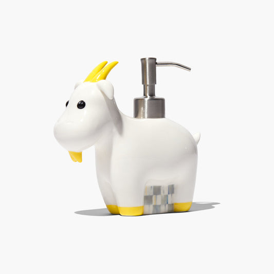 Beekman 1802 x MacKenzie-Childs Ceramic Goat Soap/Lotion Dispenser