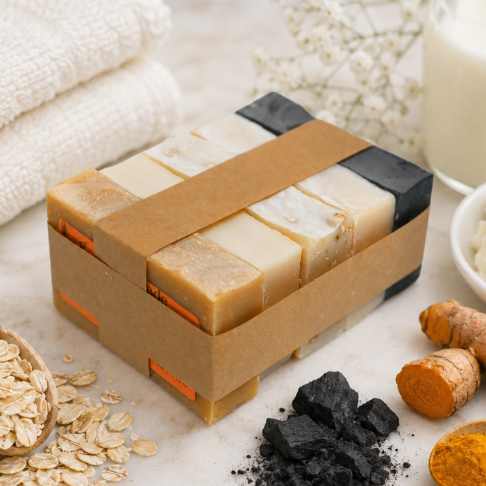 5 unscented goat milk soaps
bundled together