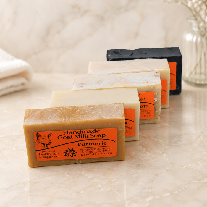 5 unscented goat milk soaps