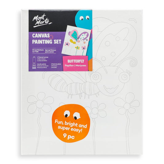 Canvas Painting Set 9pc - Butterfly