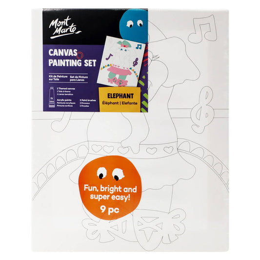 Canvas Painting Set 9pc - Elephant
