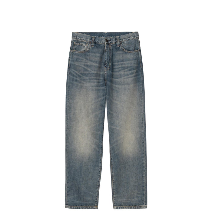 Pair of blue jeans on a white background