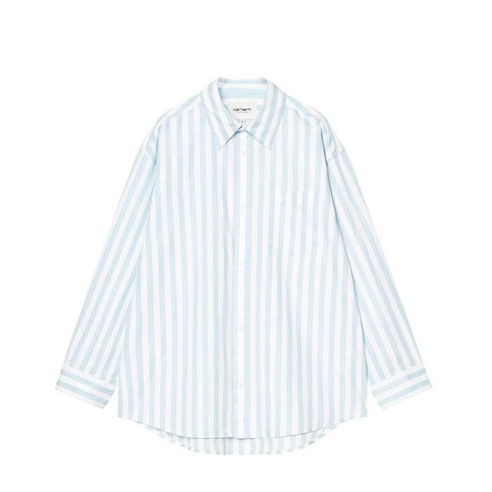 Carhartt WIP W' L/S ROYCE SHIRT, Icaria/White