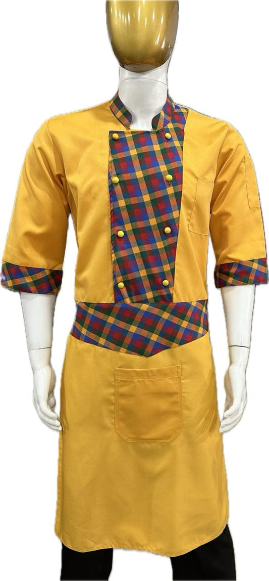 Chef Coat with Stitched Apron Code CCSA-06