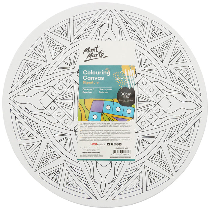 Colouring Canvas Round Signature 30 x 30cm (11.8 x 11.8in) - Geometric Mandala