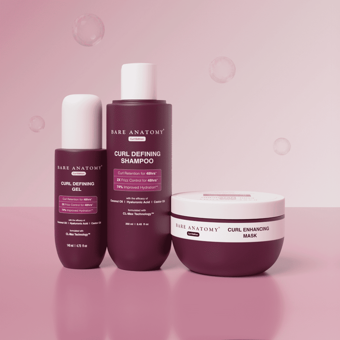 Curl Care Trio | Curl Defining Shampoo 250 ml, Hair Mask 250 gm & Gel 140 ml
