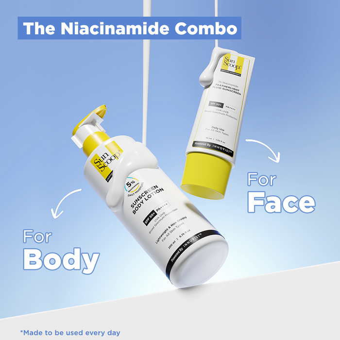 Daily SPF 50+ Duo  with 3% Niacinamide Sunscreen & 5% Niacinamide Sunscreen Body Lotion