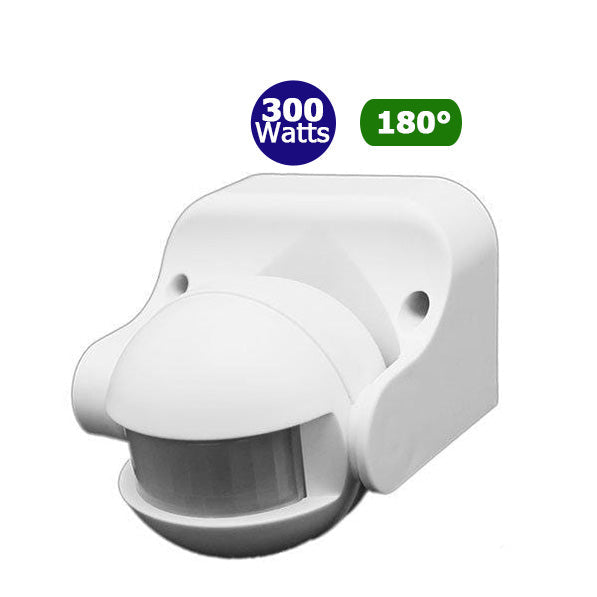 Détecteur / radar de mouvement à LED PIR - 300 Watts - 65 x 86,5 mm - Angle 180° - IP44