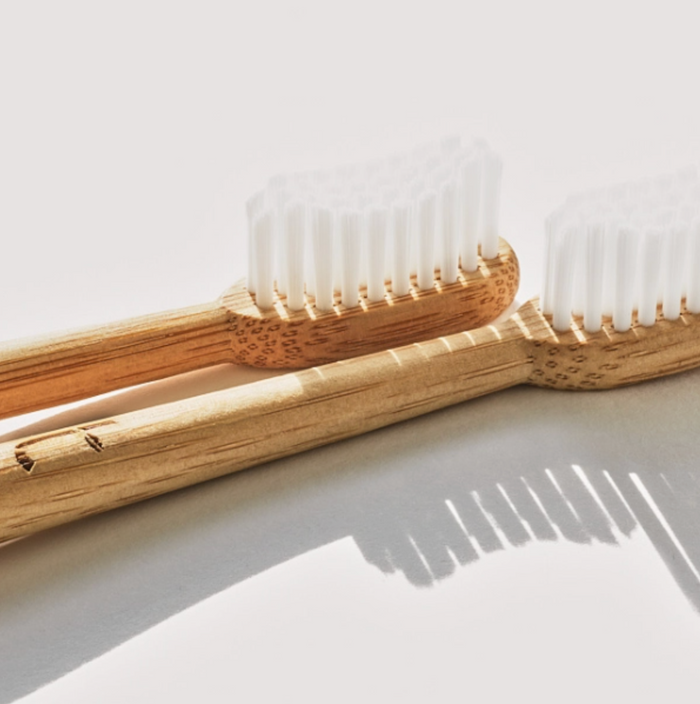 Grey Bamboo Toothbrush with Medium Castor Oil Bristles
