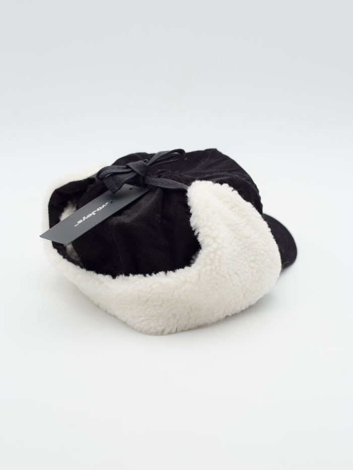 Heavy Silver Earflap Snapback Black