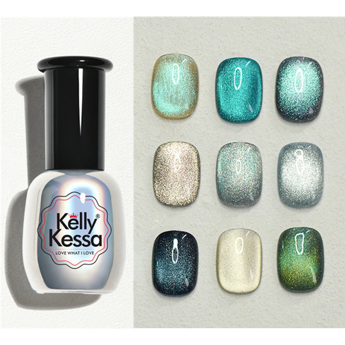 KellyKessa 15ml Green Starry Collection Cat Eye Gel Polish T4163