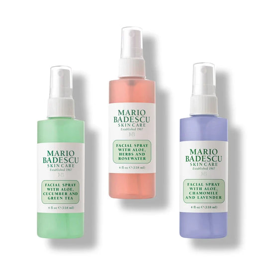 MARIO BADESCO SKINCARE glow uplift relax mist set بكج مستات الترطيب من ماريو باديسكو