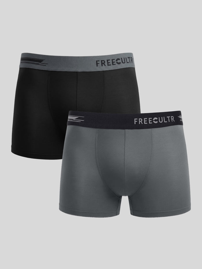 Men's Anti-Bacterial Micro Modal Trunk in Contrast Waistband (Pack of 2)