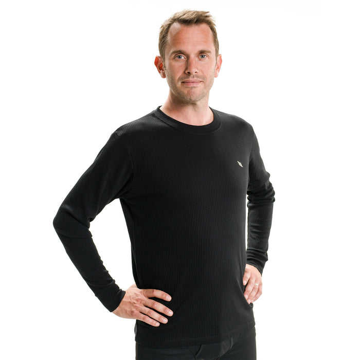 Back on Track men’s ribbed long sleeve shirt with Welltex® for moisture-wicking comfort, circulation, and support