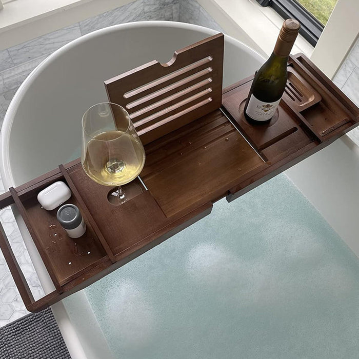 Plateau de bain autoportant en bambou Nazirah