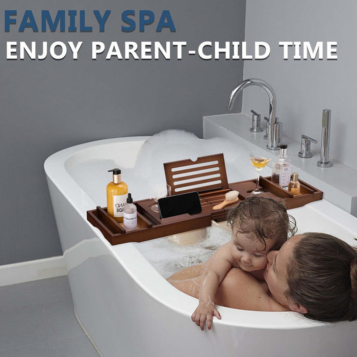 Plateau de bain autoportant en bambou Nazirah