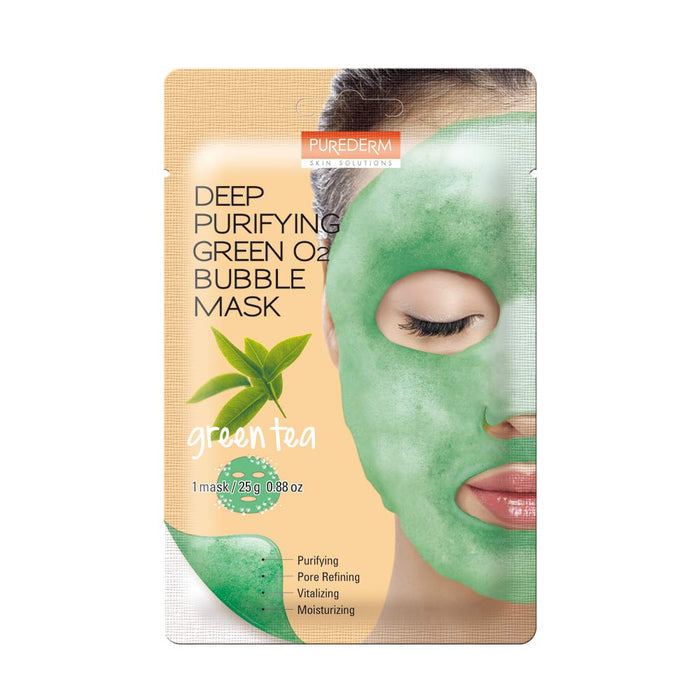 Purederm Deep Purifying Green O2 Bubble Mask - Green Tea 1pcs