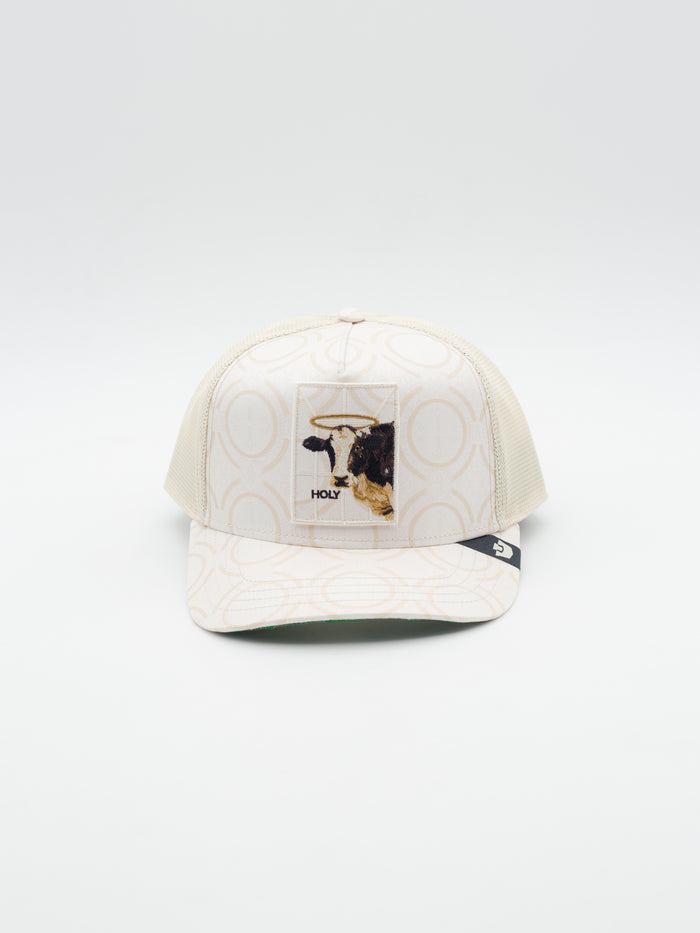 Religious Holy Cow Trucker Beige