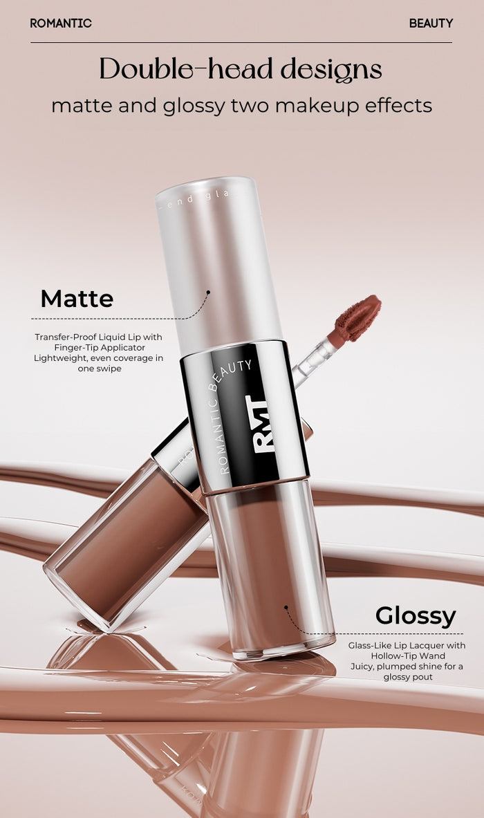 ROMANTIC BEAUTY Double-head Lip Glaze #05 Dark Night Planet T4882