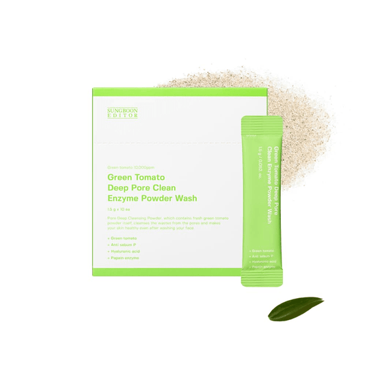 SUNGBOON EDITOR Green Tomato Deep Pore Clean Enzyme Powder Wash 1.5gX10ea - Komiko Beauty