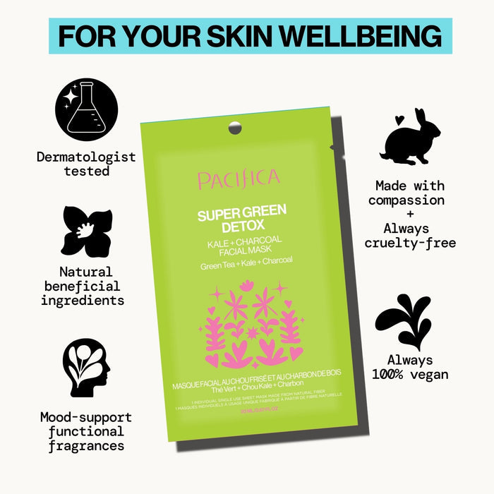 Super Green Detox Kale & Charcoal Detox Facial Mask - Pacifica