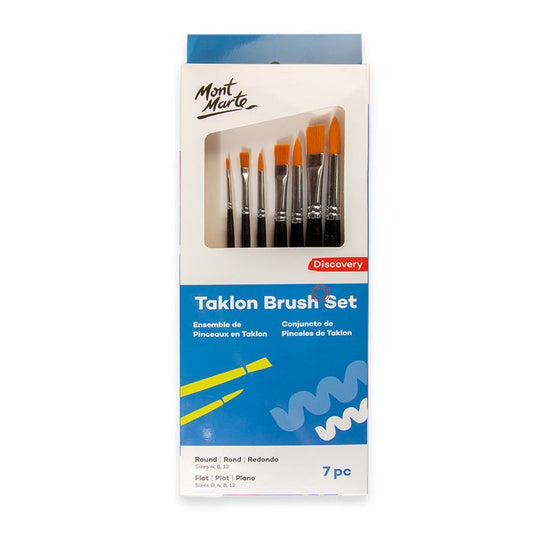 Taklon Brush Set Round and Flat Discovery 7pc