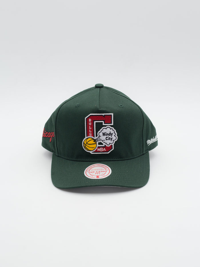 The Caddy Fit Vintage Chicago Bulls Snapback Green