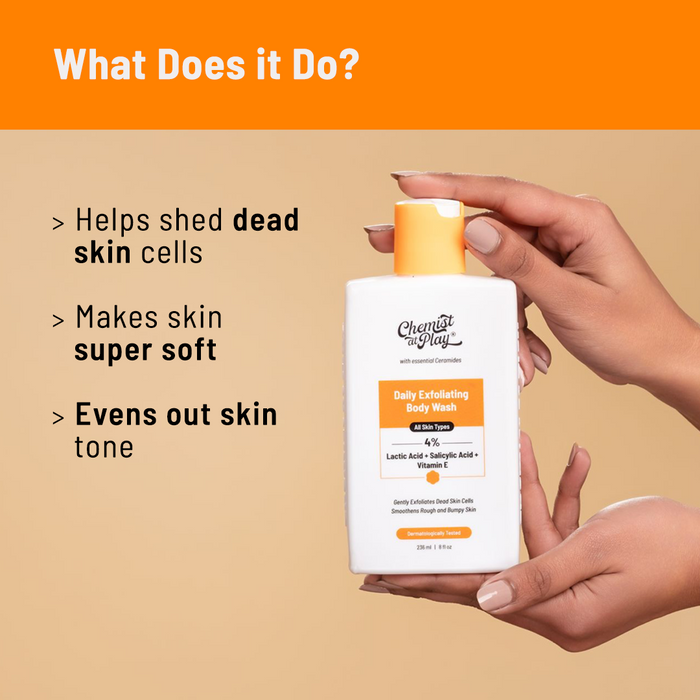 The Feel-Good Body Combo | Exfoliating Body Wash - 236 ml & Neck Knee Elbow Brightening Roll On - 40 ml